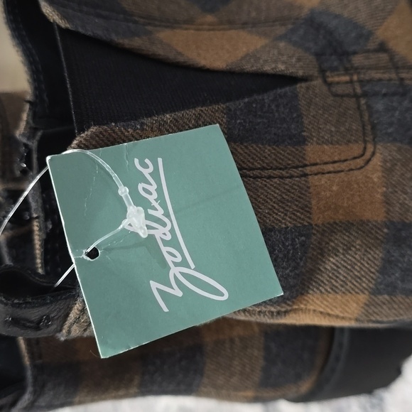 ZODIAC Shiloh Chunky Water Repellent Chelsea Bootie, Tan Black Buffalo Plaid 7.5 - Picture 6 of 15